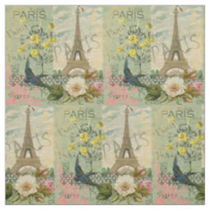 Tissu Paris France Voyage Vintage Art Antique Peinture