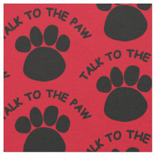 Tissu Parlez à Paw Red ou à Any Color
