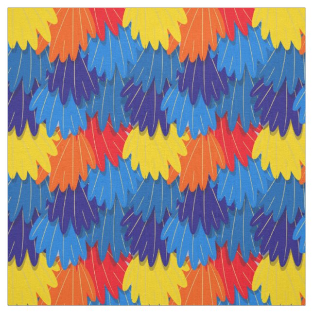 Tissu Parrot Scarlet Macaw Feathers Exotic Bird Motif (Échantillon)