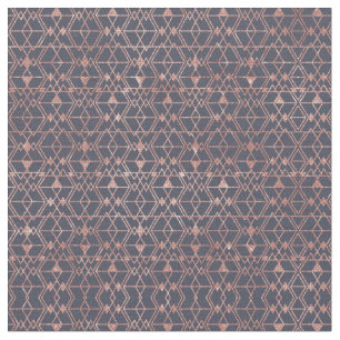 Tissu Parties scintillant d'or rose triangle bleu tribal