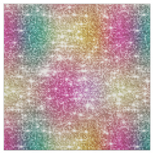 Tissu parties scintillant ombre arc-en-ciel faux fil mét