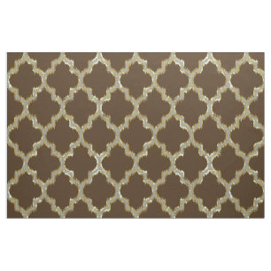 Tissu Parties scintillant Or Faux Quatrefoil Ikat avec d