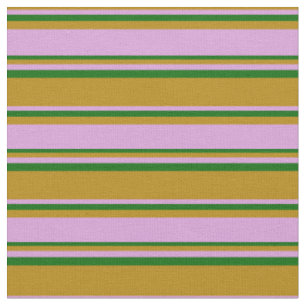 Tissu Parure d'or foncé, Plum et Motif à revêtement vert