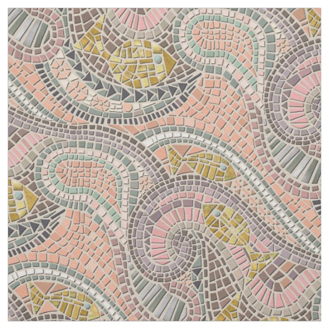 Tissu pastel de poisson en mosaïque (Échantillon)