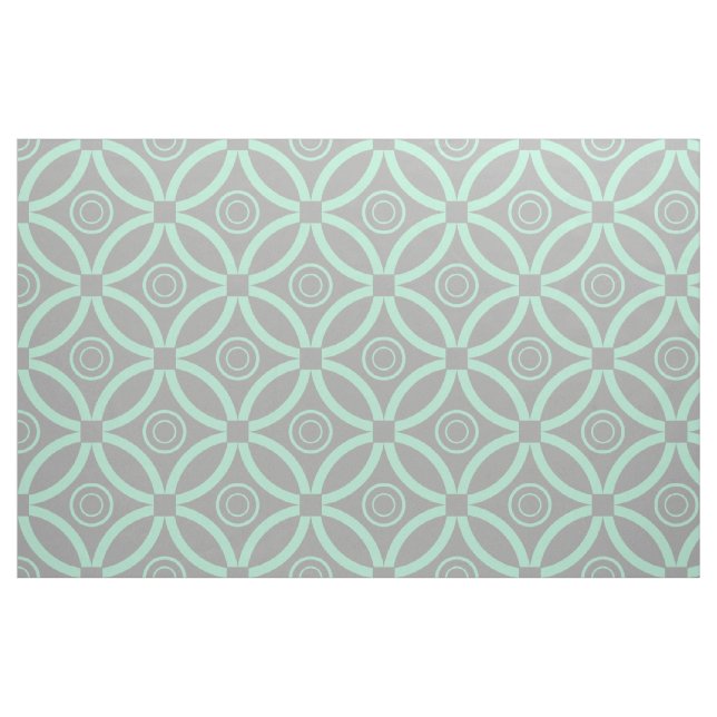 Tissu Pastel Green & Grey Retro Motif géométrique (Fat Quarter)