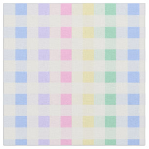 Tissu pastel plaid rainbow retro en vichy