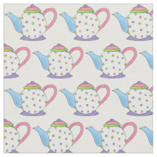 Tissu Pastel Polka Dot Ceramic Tea Party Pot Teapot