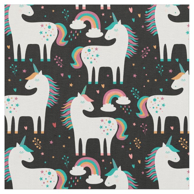 Tissu Pastel Unicorns & Rainbows (Fermer)