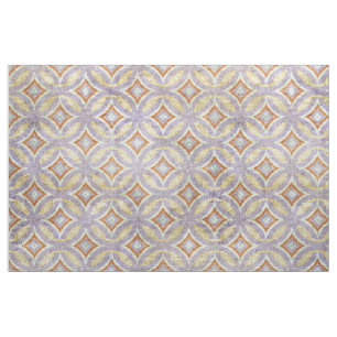 Tissu Pastel Violet Violet Orange Cercles Mosaïque Motif