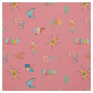 Tissu Pastèque Texturée Moderne Milieu de Siècle