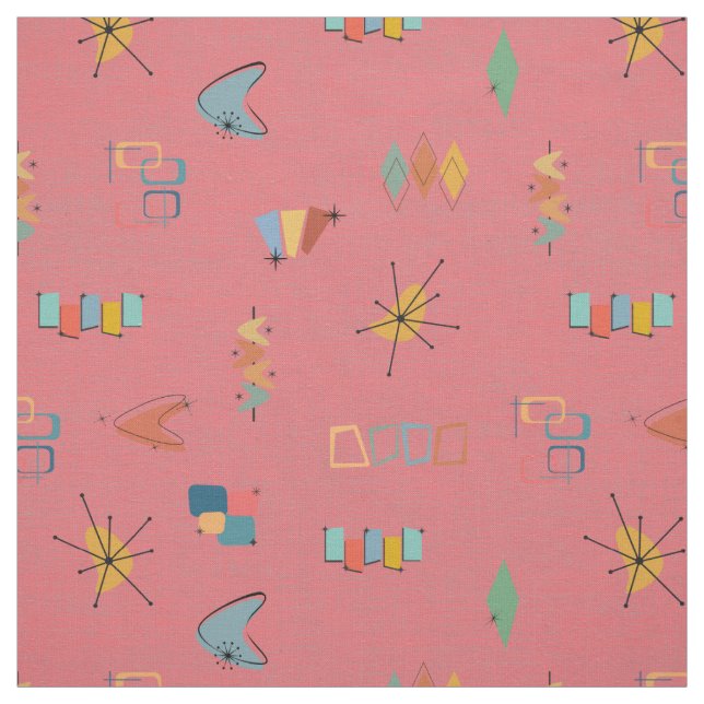 Tissu Pastèque Texturée Moderne Milieu de Siècle (Échantillon)