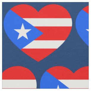 Tissu Patriotique Porto Rico Drapeau Amour Coeur Motif