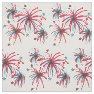 Tissu Patriotique USA Juillet 4 feu d'artifice éclaté