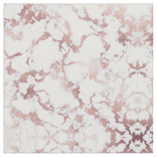 Tissu Patterns de Chic Rose Gold White Marble Stone