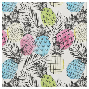 Tissu Paumes de grunge d'ananas