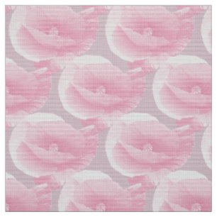 Tissu pavots roses