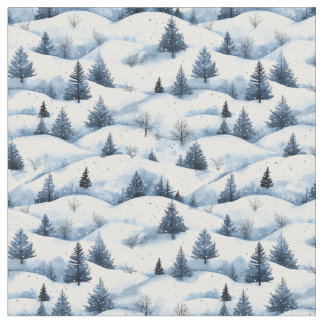 Tissu Paysage hivernal couvert de neige