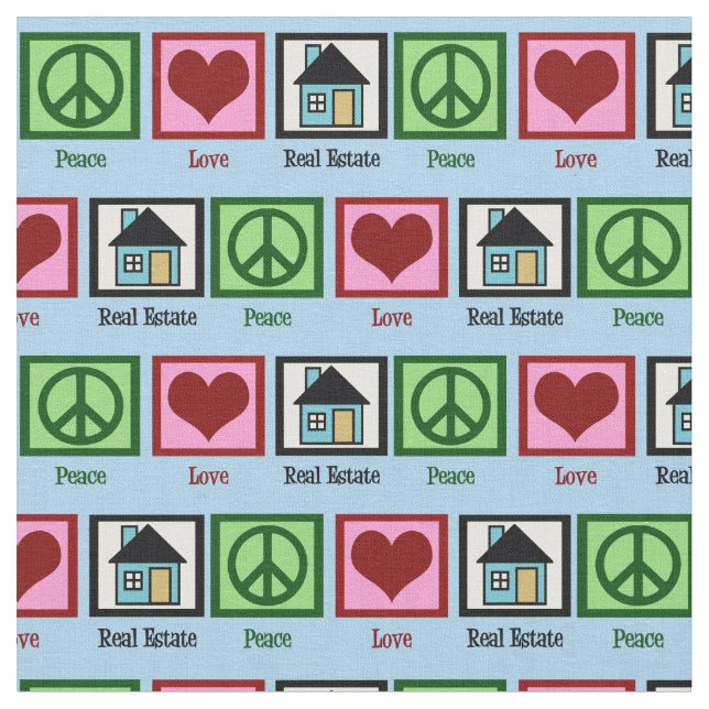 Tissu Peace Love Immobilier (Fermer)
