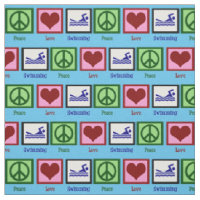 Peace Love Natation Cute Swim Team Blue