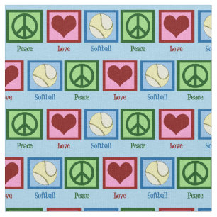 Tissu Peace Love Softball