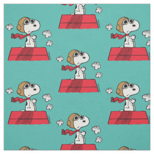 Tissu Peanuts Snoopy l'as de l'aviation