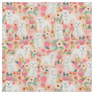 Tissu pêche à la floraison vintage maltaise
