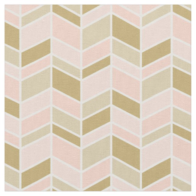 Tissu Pêche et Herringbone Or Chevron (Fermer)