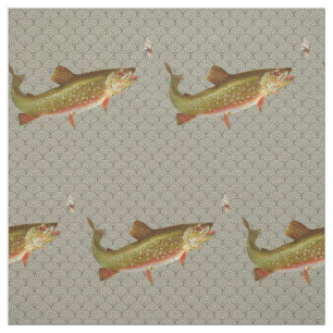Tissu Pêche vintage à la truite arc-en-ciel