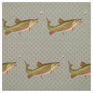 Tissu Pêche vintage à la truite arc-en-ciel