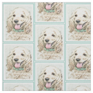 Tissu Peinture à la boule de Cocker Spaniel - Art origi