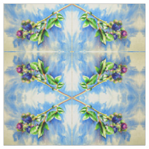 Tissu peinture à l'aquarelle de bleuet
