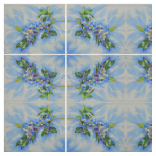 Tissu peinture à l'aquarelle de bleuet