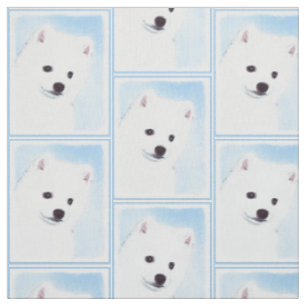 Tissu Peinture américaine de chien Eskimo - Art origina