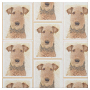 Tissu Peinture d'Airedale Terrier - Cute Art Original