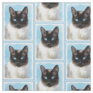 Tissu Peinture de chats de Siamese - Cute Original Cat A