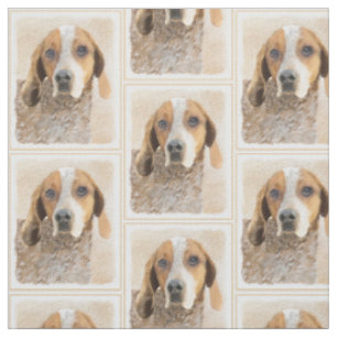 Tissu Peinture de Coonhound américain - Œuvre d'art orig