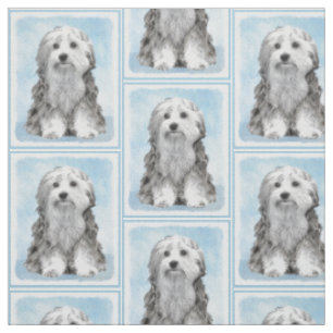 Tissu Peinture de Lowchen - Cute Original Dog Art