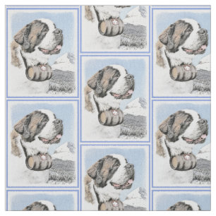 Tissu Peinture de St Bernard - art original mignon de