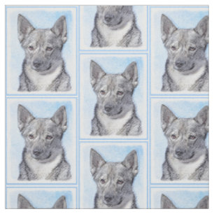 Tissu Peinture de Vallhund de Suédois - art original
