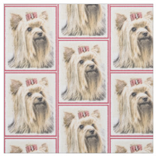 Tissu Peinture de Yorkshire Terrier - art original