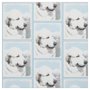 Tissu Peinture des Pyrénées - Art original du chien