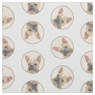 Tissu Peinture française de Bulldog Fawn mignonne art de