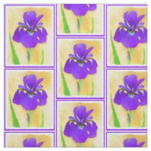 Tissu Peinture Iris à pois pourpre - Chien original mign
