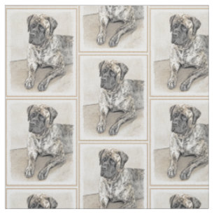 Tissu Peinture mastiff anglaise (Brindle) - Dog Art
