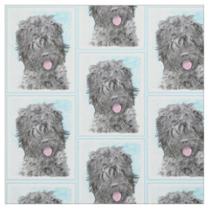 Tissu Peinture russe Terrier noir - Chien original migno
