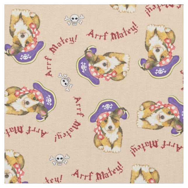 Tissu Pembroke Welsh Corgi Pirate (Fermer)