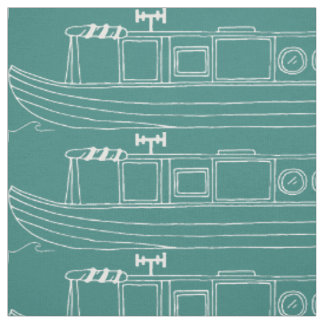 Tissu Péniches Bateaux de canal à motifs