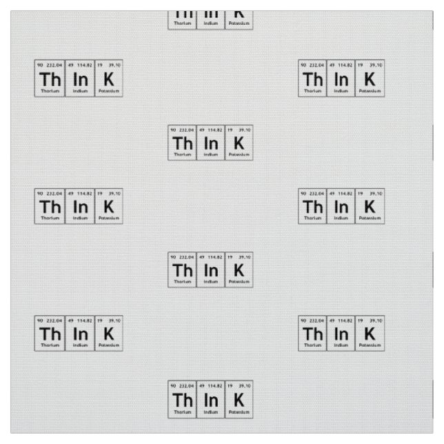 Tissu Pensez le symbole de chimie de mot d'élément de (Échantillon)