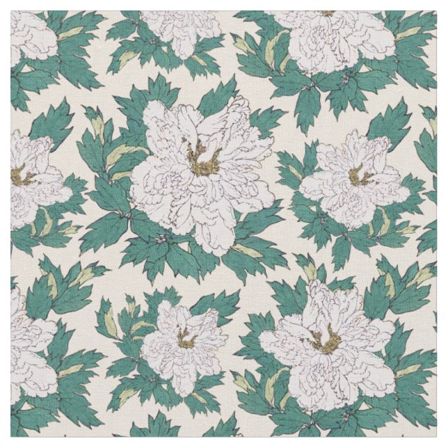 Tissu Peonies blanches (Fermer)