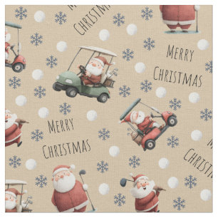 Tissu Père Noël de golf sur bronzage léger